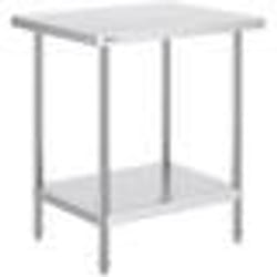 Table de Travail Acier Inoxydable-VEVOR-Meuble de Rangement des Aliments-Charge 3175 kg-61x762x864 cm-3 Réglables-Cuisine-Argent