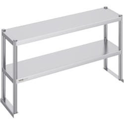 Vevor - Etagere a deux niveaux etagere reglable a deux niveaux en acier inoxydable, etagere surelevee 12 x 48 pouces, adaptee aux tables de