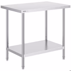 Table de Travail en Acier Inoxydable-VEVOR-61 x 914 x 864 cm-Charge 340 kg- pour Cuisine Restaurant Maison