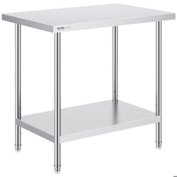 Table de Travail en Acier Inoxydable-VEVOR-61 x 914 x 864 cm-Charge 340 kg- pour Cuisine Restaurant Maison