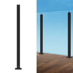 Pinces à Verre en Acier Inoxydable 304-VEVOR-Pince de Clôture en Verre de 1050 mm de Hauteur-pour Balcon Jardin Terrasse-Noir