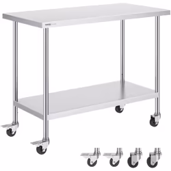 Caractéristiques & Détails Acier inoxydable de haute qualité : cette table de travail, mesurant 24 x 48 x 38 pouces / 610 x 1 ...