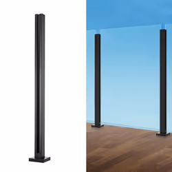 Pinces à Verre en Acier Inoxydable 304-VEVOR-Pince de Clôture en Verre de 950 mm de Hauteur-pour Balcon Jardin Terrasse-Noir