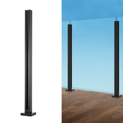 Pinces à Verre en Acier Inoxydable 304-VEVOR-Pince de Clôture en Verre de 950 mm de Hauteur-pour Balcon Jardin Terrasse-Noir