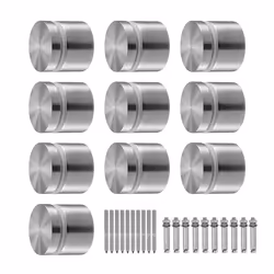 Pince à Verre Ronde pour Garde-corps en Verre Trempé de 8 à 12 mm-VEVOR-10 pcs-pour Balcon Jardin Piscine Escalier-Argent
