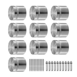 Pince à Verre Ronde pour Garde-corps en Verre Trempé de 8 à 12 mm-VEVOR-10 pcs-pour Balcon Jardin Piscine Escalier-Argent