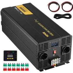 Vevor - Onduleur a onde sinusoïdale pure, 5000 w, onduleur de voiture cc 12 v vers ca 230 v, avec port usb, ecran lcd, telecommande, prise eu, pour