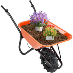 Brouette Electrique, 500 w, Chariot a Benne Basculante de Jardin Motorise, Poignee Metal, Roue Large 40 cm, Charge 150 kg, Chariot Utilitaire pour