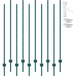 Lot de 10 piquets en T VEVOR de 1,8 m, en acier durable pour clotures, ideal pour les jardins, les cours, les pelouses, les fermes et les clotures