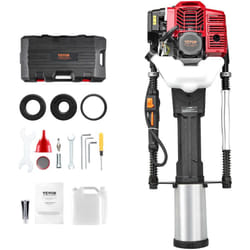 Enfonce-pieux a Essence, 52 cc, Pilon de Poteau de Cloture en t a 2 Temps Portable, 1400 w, avec 3 Tetes deEnfoncement 49/69/100 mm, pour Clotures de