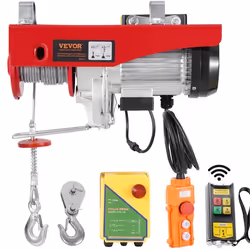 Palan Électrique-VEVOR-Charge Double Câble 1000 kg-Télécommande Filaire 42 m et Sans Fil 100 m-pour Garage Entrepôt Usine