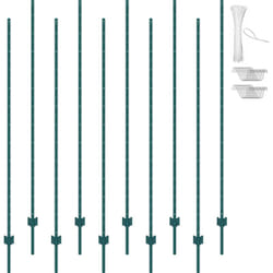 Vevor - Poteaux en t en metal de 7 pieds, lot de 10, piquets en acier durables pour clotures dans les jardins, les cours, les pelouses, les fermes,
