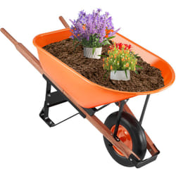 Vevor - Brouette de 6 pi3,capacite de 330 lb,chariot de jardin a roue avec poignee en metal et roues a voie large de 16 po,chariot utilitaire