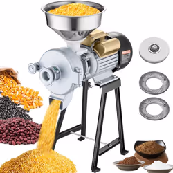 Moulin à Grains Électrique-VEVOR-Broyeur à Épices Commercial 3000 W-Moulin à Farine Sec et Humide-Acier Inoxydable