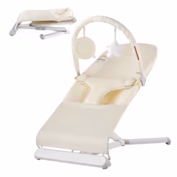 Transat Bébé-VEVOR-Barre de Jouets Rotative Sac de Transport Transat Portable Bébés-pour Intérieur Extérieur Maison-Beige