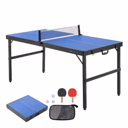 Table de Ping-pong-VEVOR-Tables de Tennis de Table Pliable Portable Dintérieur en MDF-avec Filet 2 RaquettesSac de Transport
