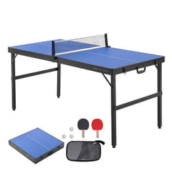 Table de Ping-pong-VEVOR-Tables de Tennis de Table Pliable Portable Dintérieur en MDF-avec Filet 2 RaquettesSac de Transport