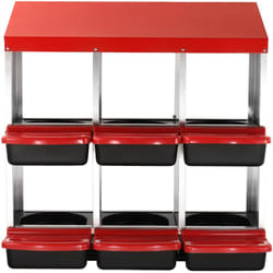 VEVOR Pondoir a Poules, 6 Compartiments, Nichoirs Inclines en Metal, 796x525x790 mm, Stable et Resistant a la Corrosion, avec Trous Inferieurs,