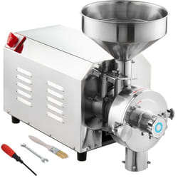 Moulin à Grains Électrique pour Soja -VEVOR-3000 W-4 Disques Bouton de Finesse 3 grattoirs - Épices Herbes Poivres Maïs Arachides