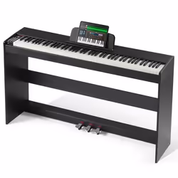 Piano Numérique-VEVOR-88 Touches Entièrement Pondérées-avec Double Clavier Haut-parleurs Support Casque 200 Sons et Rythmes