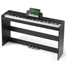 Piano Numérique-VEVOR-88 Touches Entièrement Pondérées-avec Double Clavier Haut-parleurs Support Casque 200 Sons et Rythmes