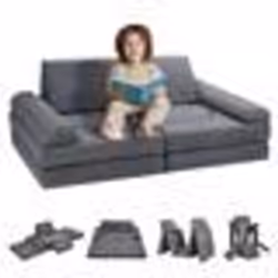 Fauteuil pour Enfants Pliable-VEVOR-Éponge 25D Haute Densité Souple et Confortable-Meuble de Salle de Jeux pour Sommeil-Gris