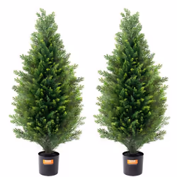 Arbre Topiaire Artificiel en Cèdre-VEVOR-Faux Pins et Cyprès à Feuilles Persistantes-Ensemble de Verdure Artificielle Classée ...