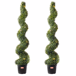 Buis Artificiel-VEVOR-Faux Arbres Topiaires 1524 cm avec Feuilles Supplémentaires et Pot-pour Décoration Intérieur Extérieur