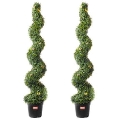 Buis Artificiel-VEVOR-Faux Arbres Topiaires 1524 cm avec Feuilles Supplémentaires et Pot-pour Décoration Intérieur Extérieur