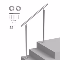 Rampes Descalier-VEVOR-1000 x 87 x 1060 mm-Acier Inoxydable- pour Personnes âgées Porche et Terrasse-Montage Latéral