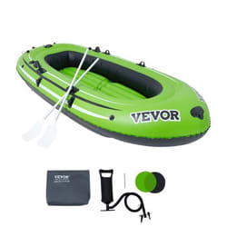 Bateau gonflable - VEVOR - 3000 × 1400 × 455 mm 4 Personnes en PVC avec Rames en Alu Pompe à Haut Débit Capacité de Charge 499 kg