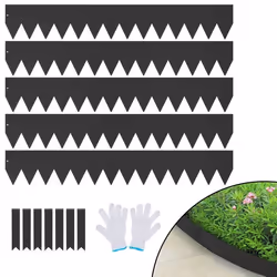 Bordure Jardin - VEVOR - Lot de 6 Bordures Paysagères de Pelouse en Métal 1016x152 cm avec 8 Clips de Fixationnoire40x6 pouce ...