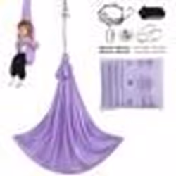 Hamac aérien yoga-VEVOR-violet28x16 m-100 g-m² Charge 250 kg-Vol Anti-gravité dAir-Fitness Musculation Pilates Gym Maison