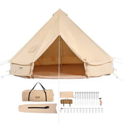 Tente de Camping - VEVOR - 4 Saisons Familial avec Trou de Poêle pour Glamping Jusquà 10Personnes Hauteur350cm Diamètre6m