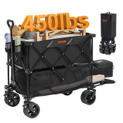 Chariot Pliable-VEVOR-1320x565x1065mm-Roues Tout Terrain Porte-Boissons Chariot de Sport Robuste-pour CampingShopping-Noir