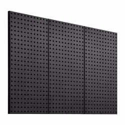 Panneau Perforé Mural-VEVOR-6096x3048 mm-Organiseur Garage en Métal Robuste avec 3 Panneaux Perforés Accessoires-Noir