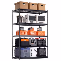 Étagère de Rangement-VEVOR-1361 kg-Étagère de Garage Métallique Robuste Réglable-5 Niveaux-6096x12192x18288 mm