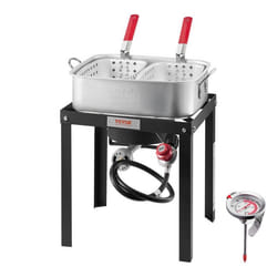Friteuse à Poisson et Ailes 1327 L-VEVOR-Kit de Friteuse au Propane en Alu Friteuse Extérieure pour Fruits de Mer avec