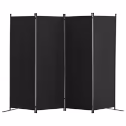 Paravent sur Pied Pliable-VEVOR-Tissu-Séparateur de Pièce Pliable à 4 Panneaux-Paravent de Confidentialité Intérieur-Noir