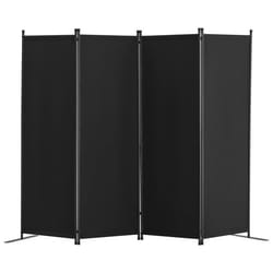 Paravent sur Pied Pliable-VEVOR-Tissu-Séparateur de Pièce Pliable à 4 Panneaux-Paravent de Confidentialité Intérieur-Noir