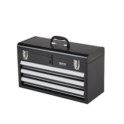 Boîte à Outils Métal-VEVOR-520 mm-Caisse à Outils Acier Portable avec 3 Tiroirs Coulissants Roulement à Billes-Noir