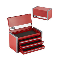 Boîte à Outils Métal-VEVOR-2184 mm-Caisse à Outils Acier Portable avec 3 Tiroirs Petit Coffre Outillage-Rouge