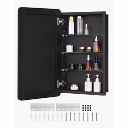 Armoire Murale de Salle de Bain-VEVOR-420 x 700 mm-Placard de Rangement de Salle de Bain-avec Miroir-Réglables à 3 Couches