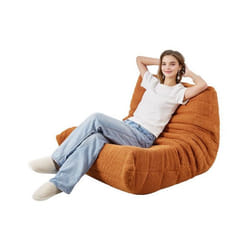 Pouf en Forme de L avec Accoudoirs Souples et Poche de Rangement-VEVOR-avec Housse en Velours Doux-pour Chambre Salle de Jeux