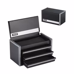 Boîte à Outils Métal-VEVOR-2184 mm-Caisse à Outils Acier Portable avec 3 Tiroirs Petit Coffre à Outillage-Noir