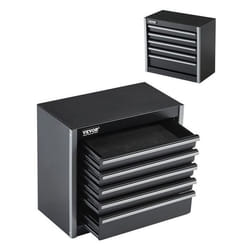 Boîte à Outils Métal-VEVOR-520 mm-218 mm-Caisse à Outils Acier Portable avec 5 Tiroirs Petit Coffre Outillage-Noir