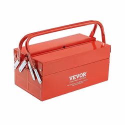 Boîte à Outils Métal 3556 mm-VEVOR-Caisse à Outils 2 Niveaux Organisateur Coffre Outils Pliable 2 Plateaux Couvercle Rabattab ...