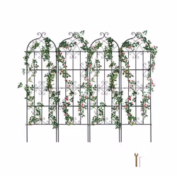 Treillis Jardin pour Plantes Grimpantes-VEVOR-51 x 180 cm-Treillis Fleurs de Jardin en Métal Antirouille-Extérieur-4 pcs