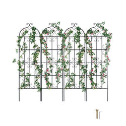 Treillis Jardin pour Plantes Grimpantes-VEVOR-51 x 180 cm-Treillis Fleurs de Jardin en Métal Antirouille-Extérieur-4 pcs