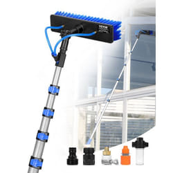 Brosse à Laver Télescopique pour Panneaux Solaires-VEVOR-9 m-avec Tête de Brosse PP Rotative 180°-Tuyau 20 m